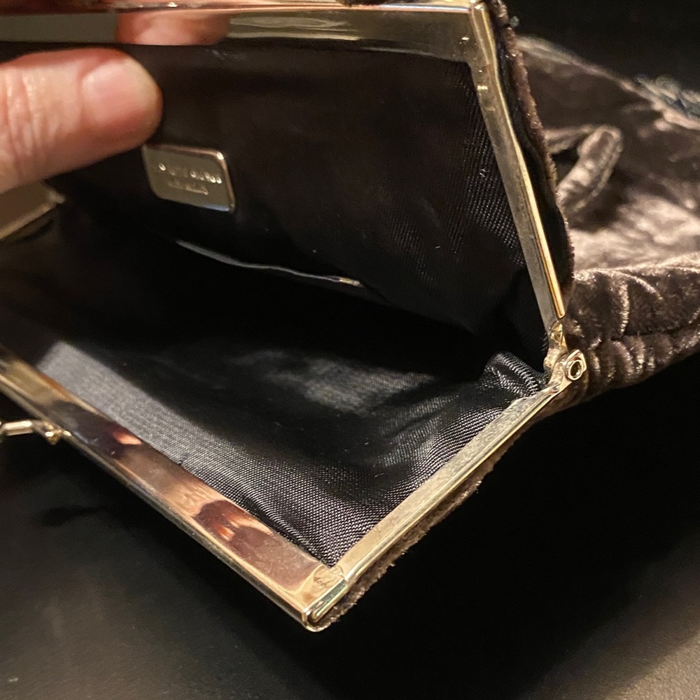 Elegant Vintage Black Velvet Fringe Saks Fifth Avenue  Vintage Evening Bag - Picture 13 of 15